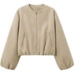 UrbanJax Khaki Women’s Cropped Bomber Jacket