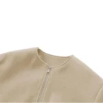 UrbanJax Khaki Women’s Cropped Bomber Jacket - Image 4