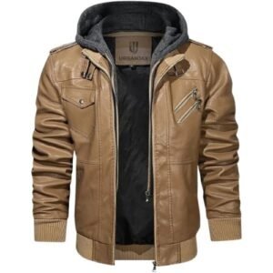 UrbanJax Men's Classic Brown Genuine Leather Jacket